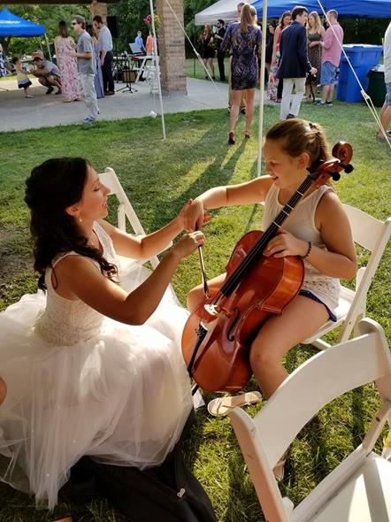 Beginner cello student learning with Veronica Kolegas in Chicago